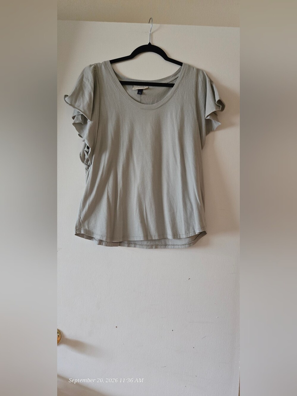 Universal Thread Light Green Ruffle Sleeve Women’s Top